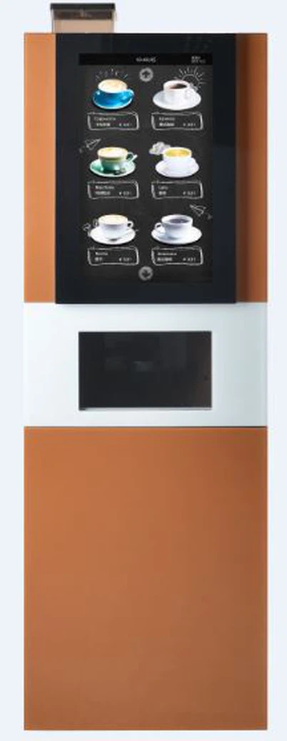 自立式コーヒー自動販売機ホットドリンク自動販売22インチ垂直画面